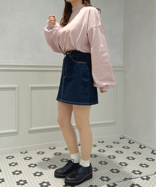 apres jour(アプレジュール)の「モックネックロンT【ZOZOTOWN限定アイテム】(Tシャツ/カットソー・レディース・ライトブルー/ブラック/アイボリー/ピンク/オフホワイト・X-LARGE/フリー)」の6枚目の写真