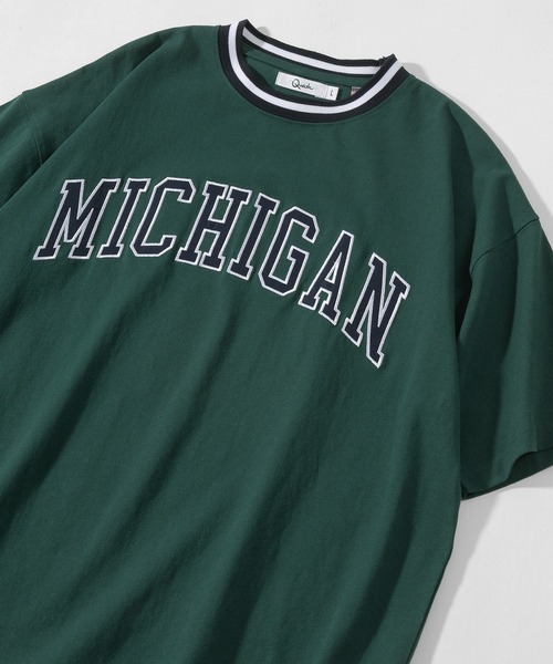make a ray!（メイク ア レイ！）の「ビッグシルエット カレッジロゴ刺繍 リブラインリンガーTシャツ/ＵSAコットン/MICHIGAN/OREGON/IOWA/OHIO（Tシャツ/カットソー・メンズ・ホワイト/ネイビー/グリーン/ホワイト×グリーン/ホワイト系その他/グリーン系その他/ホワイト×ネイビー/スミクロ/ホワイト系その他2/ホワイト系その他3・M/L/XL）」の9枚目の写真