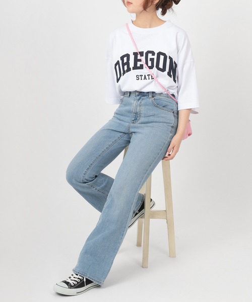 make a ray!（メイク ア レイ！）の「ビッグシルエット カレッジロゴ刺繍 リブラインリンガーTシャツ/ＵSAコットン/MICHIGAN/OREGON/IOWA/OHIO（Tシャツ/カットソー・メンズ・ホワイト/ネイビー/グリーン/ホワイト×グリーン/ホワイト系その他/グリーン系その他/ホワイト×ネイビー/スミクロ/ホワイト系その他2/ホワイト系その他3・M/L/XL）」の15枚目の写真