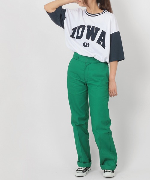make a ray!（メイク ア レイ！）の「ビッグシルエット カレッジロゴ刺繍 リブラインリンガーTシャツ/ＵSAコットン/MICHIGAN/OREGON/IOWA/OHIO（Tシャツ/カットソー・メンズ・ホワイト/ネイビー/グリーン/ホワイト×グリーン/ホワイト系その他/グリーン系その他/ホワイト×ネイビー/スミクロ/ホワイト系その他2/ホワイト系その他3・M/L/XL）」の18枚目の写真