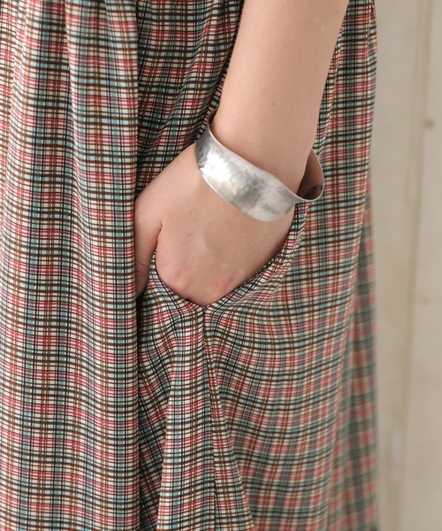 osharewalker（オシャレウォーカー）の「【廃盤】『裏毛×チェック柄ドッキングワンピース』（ワンピース・レディース・ラベンダー/グレイッシュブルー/チャコール・FREE）」の18枚目の写真