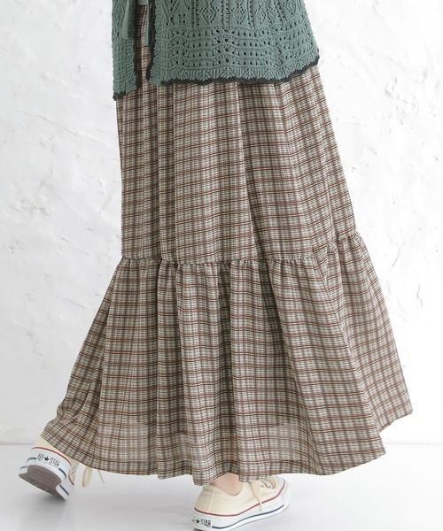 osharewalker（オシャレウォーカー）の「【廃盤】『裏毛×チェック柄ドッキングワンピース』（ワンピース・レディース・ラベンダー/グレイッシュブルー/チャコール・FREE）」の8枚目の写真