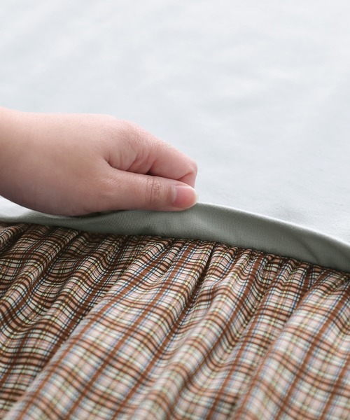 osharewalker（オシャレウォーカー）の「【廃盤】『裏毛×チェック柄ドッキングワンピース』（ワンピース・レディース・ラベンダー/グレイッシュブルー/チャコール・FREE）」の12枚目の写真