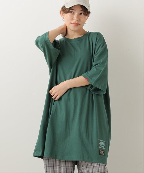 DOUBLE NAME（ダブルネーム）の「Jimny×WILDERNESS EXPERIENCE DOUBLE NAME別注 BIG TEEワンピース（ワンピース・レディース・グリーン/スミクロ/キナリ・FREE）」の5枚目の写真