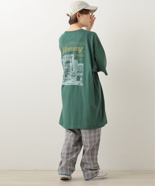 DOUBLE NAME（ダブルネーム）の「Jimny×WILDERNESS EXPERIENCE DOUBLE NAME別注 BIG TEEワンピース（ワンピース・レディース・グリーン/スミクロ/キナリ・FREE）」の6枚目の写真