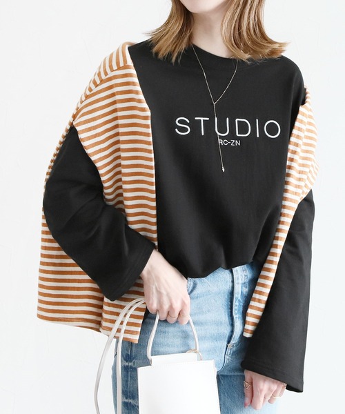 reca(レカ)の「刺繍ロゴロンTシャツ(Tシャツ/カットソー・レディース・ブラック/グレー/オフホワイト・FREE)」の1枚目の写真