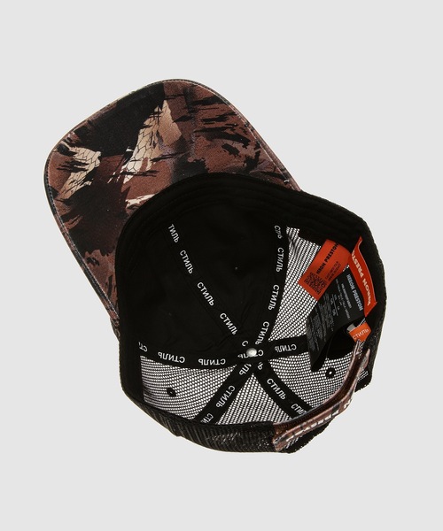 HERON PRESTON（ヘロンプレストン）の「HP-FLAMING SKULL TRUCKER HAT（キャップ・メンズ・ブラック×レッド・ONE SIZE）」の3枚目の写真