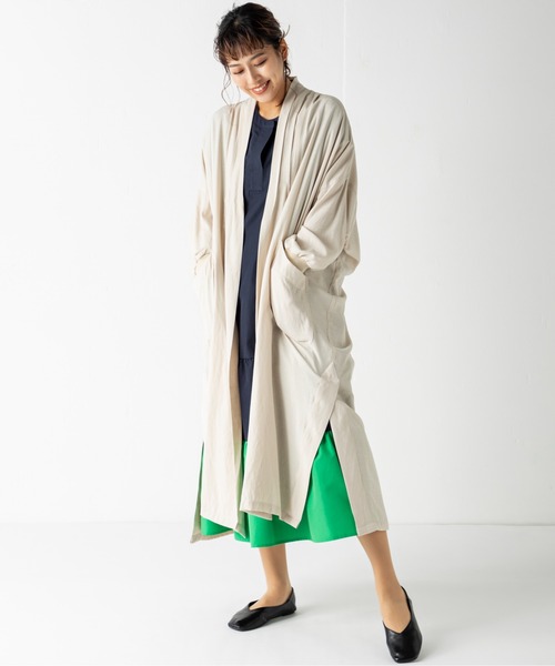 MILLION CARATS（ミリオンカラッツ）の「スラブロングカーディガン（シャツ/ブラウス・レディース・ベージュ/オフホワイト・FREE）」の4枚目の写真