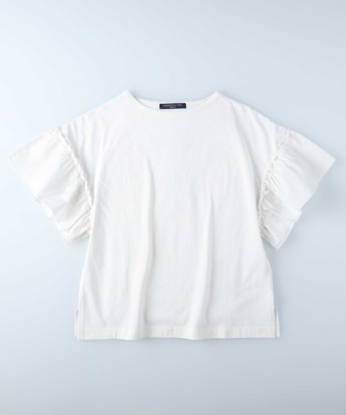 HONEYSUCKLE ROSE（ハニーサックルローズ）の「【HONEYSUCKLE ROSE】袖フリルカットソー（Tシャツ/カットソー・レディース・ホワイト/ライトグレー/ブラック/イエロー/ライラック・M/L）」の2枚目の写真