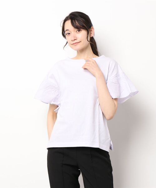 HONEYSUCKLE ROSE（ハニーサックルローズ）の「【HONEYSUCKLE ROSE】袖フリルカットソー（Tシャツ/カットソー・レディース・ホワイト/ライトグレー/ブラック/イエロー/ライラック・M/L）」の18枚目の写真