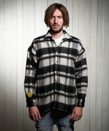 STUD MUFFIN | STUD MUFFIN/スタッドマフィン/ウールモヘアシャギーチェック サガラパッチシャツジャケット(その他アウター)