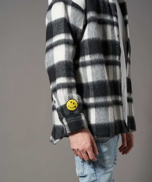 STUD MUFFIN（スタッドマフィン）の「STUD MUFFIN/スタッドマフィン/ウールモヘアシャギーチェック サガラパッチシャツジャケット（その他アウター・メンズ・レッド/ホワイト・3/2）」の14枚目の写真