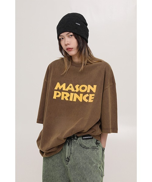 MASONPRINCE（メイソンプリンス）の「【MASONPRINCE】6 color oversized brand logo TEE DT3146（Tシャツ/カットソー・メンズ・グリーン/ブラウン/ブラック/ホワイト/ネイビー/クリーム・S/L/M）」の4枚目の写真