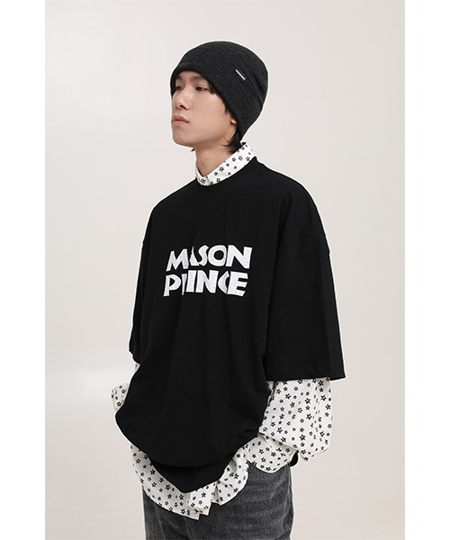 MASONPRINCE（メイソンプリンス）の「【MASONPRINCE】6 color oversized brand logo TEE DT3146（Tシャツ/カットソー・メンズ・グリーン/ブラウン/ブラック/ホワイト/ネイビー/クリーム・S/L/M）」の3枚目の写真