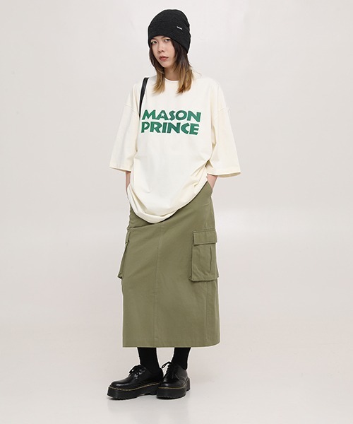 MASONPRINCE（メイソンプリンス）の「【MASONPRINCE】6 color oversized brand logo TEE DT3146（Tシャツ/カットソー・メンズ・グリーン/ブラウン/ブラック/ホワイト/ネイビー/クリーム・S/L/M）」の14枚目の写真