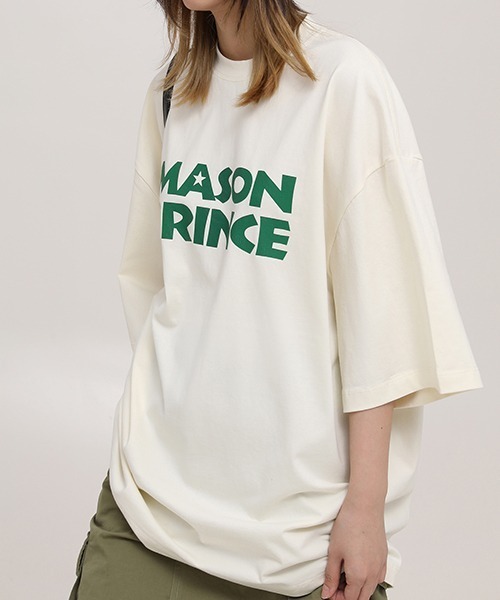 MASONPRINCE（メイソンプリンス）の「【MASONPRINCE】6 color oversized brand logo TEE DT3146（Tシャツ/カットソー・メンズ・グリーン/ブラウン/ブラック/ホワイト/ネイビー/クリーム・S/L/M）」の15枚目の写真