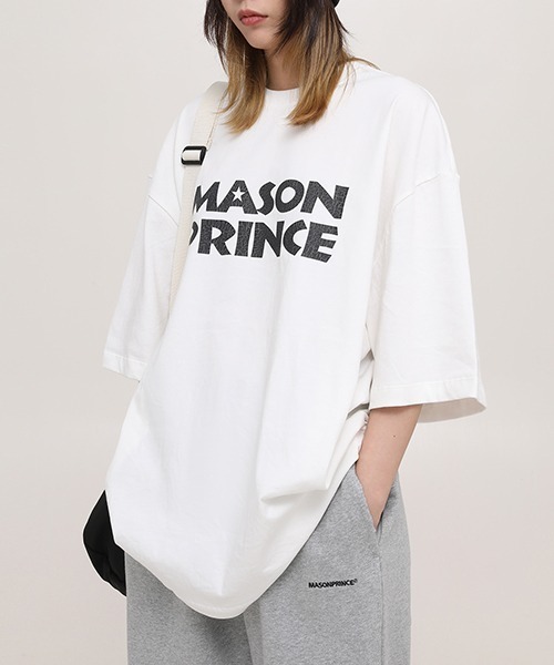 MASONPRINCE（メイソンプリンス）の「【MASONPRINCE】6 color oversized brand logo TEE DT3146（Tシャツ/カットソー・メンズ・グリーン/ブラウン/ブラック/ホワイト/ネイビー/クリーム・S/L/M）」の16枚目の写真