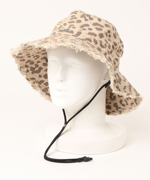 X-girl(エックスガール)の「【X-girl /エックスガール】 MILLS LOGO RESORT HAT(ハット・レディース・ブラック/ベージュ・FREE)」の2枚目の写真