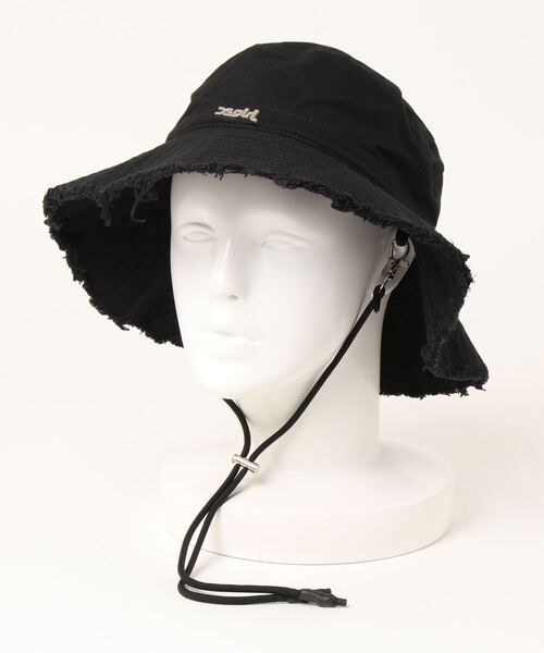 X-girl(エックスガール)の「【X-girl /エックスガール】 MILLS LOGO RESORT HAT(ハット・レディース・ブラック/ベージュ・FREE)」の1枚目の写真