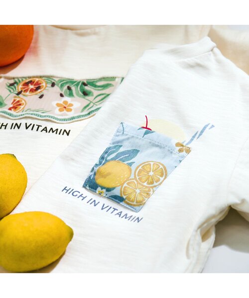 apres les cours(アプレレクール)の「トロピカルモチーフTシャツ(Tシャツ/カットソー・キッズ・アイボリー/キナリ・140/110/100/90/130/120/80)」の10枚目の写真