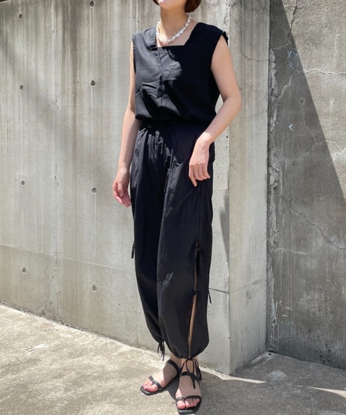 CIAOPANIC（チャオパニック）の「リネン混Vネックベスト（ベスト・レディース・ブラック/ベージュ/ピンク/ブラウン/ブルー・FREE）」の18枚目の写真