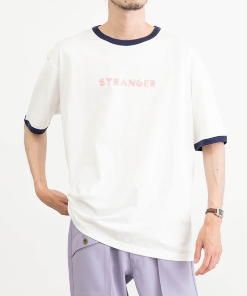 URBAN RESEARCH（アーバンリサーチ）の「URBAN RESEARCH iD　STRANGERリンガーTシャツ（Tシャツ/カットソー・メンズ・ホワイト/グリーン/ブルー・LARGE/MEDIUM）」の4枚目の写真