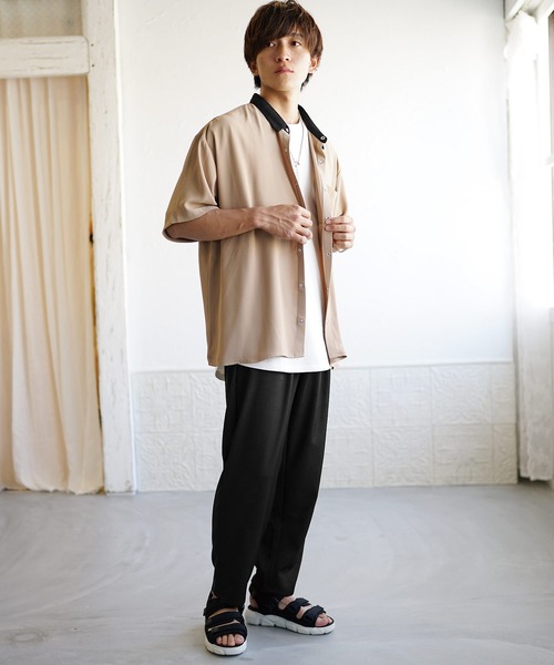 MinoriTY(マイノリティ)の「【MinoriTY】とろみ素材リラックスイージーパンツ テーパードパンツ スラックス メンズ 部屋着 秋服 夏服(スラックス・メンズ・グレイッシュベージュ/ブラック/カーキ/ブルー・L/S/M)」の6枚目の写真