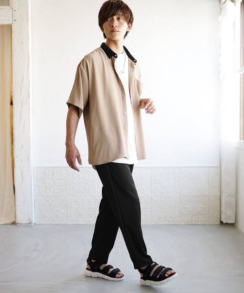 MinoriTY(マイノリティ)の「【MinoriTY】とろみ素材リラックスイージーパンツ テーパードパンツ スラックス メンズ 部屋着 秋服 夏服(スラックス・メンズ・グレイッシュベージュ/ブラック/カーキ/ブルー・L/S/M)」の7枚目の写真