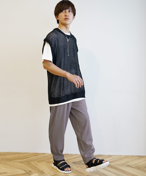 MinoriTY(マイノリティ)の「【MinoriTY】とろみ素材リラックスイージーパンツ テーパードパンツ スラックス メンズ 部屋着 秋服 夏服(スラックス・メンズ・グレイッシュベージュ/ブラック/カーキ/ブルー・L/S/M)」の9枚目の写真