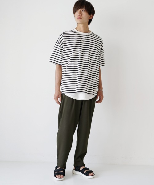 MinoriTY(マイノリティ)の「【MinoriTY】とろみ素材リラックスイージーパンツ テーパードパンツ スラックス メンズ 部屋着 秋服 夏服(スラックス・メンズ・グレイッシュベージュ/ブラック/カーキ/ブルー・L/S/M)」の10枚目の写真