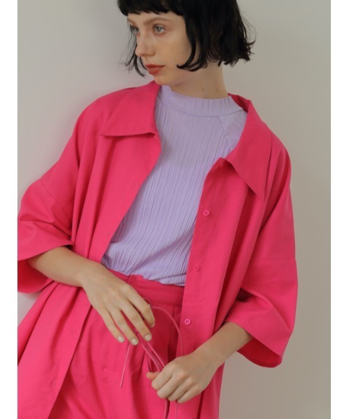 AMAIL(アマイル)の「Pleats half cloth(Tシャツ/カットソー・レディース・ラベンダー/ブルー/ホワイト/ブラック・FREE)」の4枚目の写真