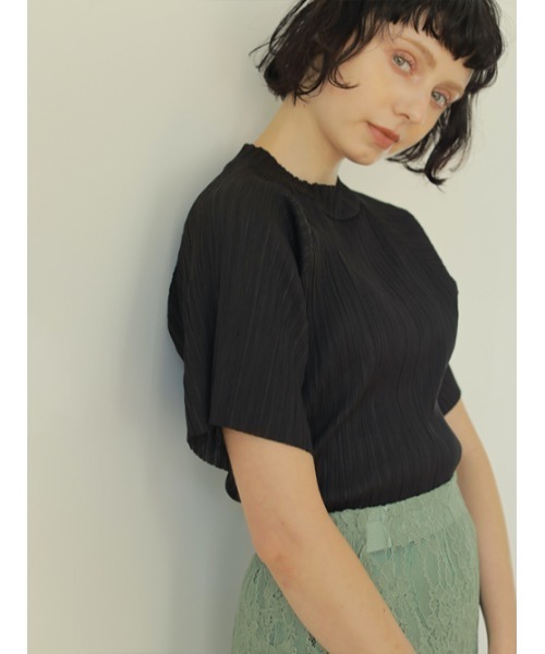 AMAIL(アマイル)の「Pleats half cloth(Tシャツ/カットソー・レディース・ラベンダー/ブルー/ホワイト/ブラック・FREE)」の16枚目の写真