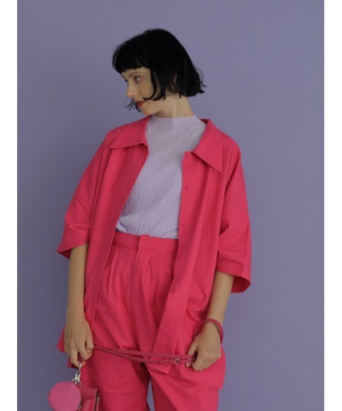 AMAIL(アマイル)の「Pleats half cloth(Tシャツ/カットソー・レディース・ラベンダー/ブルー/ホワイト/ブラック・FREE)」の18枚目の写真