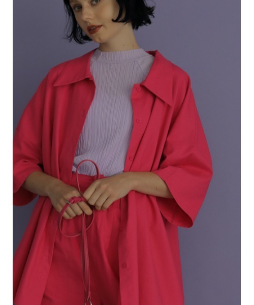 AMAIL(アマイル)の「Pleats half cloth(Tシャツ/カットソー・レディース・ラベンダー/ブルー/ホワイト/ブラック・FREE)」の19枚目の写真