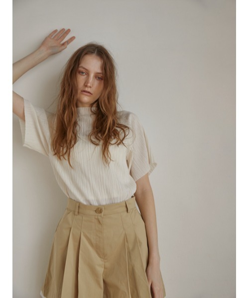 AMAIL(アマイル)の「Pleats half cloth(Tシャツ/カットソー・レディース・ラベンダー/ブルー/ホワイト/ブラック・FREE)」の9枚目の写真