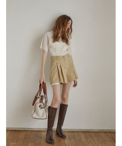 AMAIL(アマイル)の「Pleats half cloth(Tシャツ/カットソー・レディース・ラベンダー/ブルー/ホワイト/ブラック・FREE)」の10枚目の写真