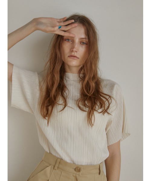 AMAIL(アマイル)の「Pleats half cloth(Tシャツ/カットソー・レディース・ラベンダー/ブルー/ホワイト/ブラック・FREE)」の11枚目の写真