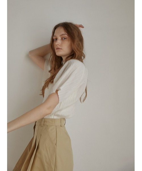 AMAIL(アマイル)の「Pleats half cloth(Tシャツ/カットソー・レディース・ラベンダー/ブルー/ホワイト/ブラック・FREE)」の12枚目の写真