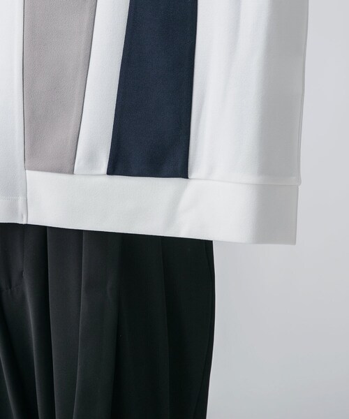 tk.TAKEO KIKUCHI（ティーケータケオキクチ）の「◆アムンゼンパッチワーク長袖カットソー（ユニセックスアイテム）（Tシャツ/カットソー・メンズ・ホワイト系5/ブラック系4/モスグリーン系4・01/02/03）」の10枚目の写真