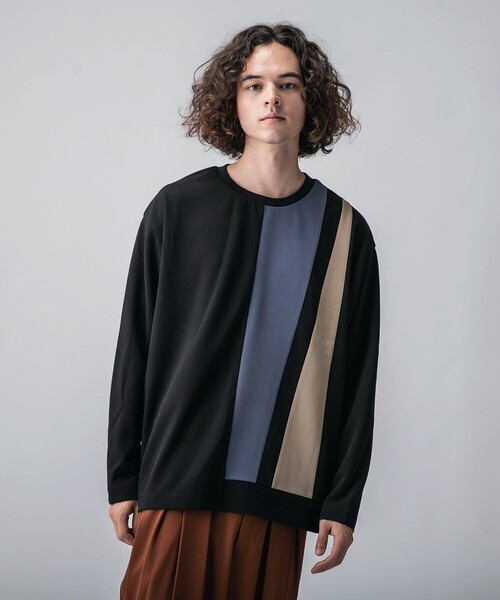 tk.TAKEO KIKUCHI（ティーケータケオキクチ）の「◆アムンゼンパッチワーク長袖カットソー（ユニセックスアイテム）（Tシャツ/カットソー・メンズ・ホワイト系5/ブラック系4/モスグリーン系4・01/02/03）」の16枚目の写真