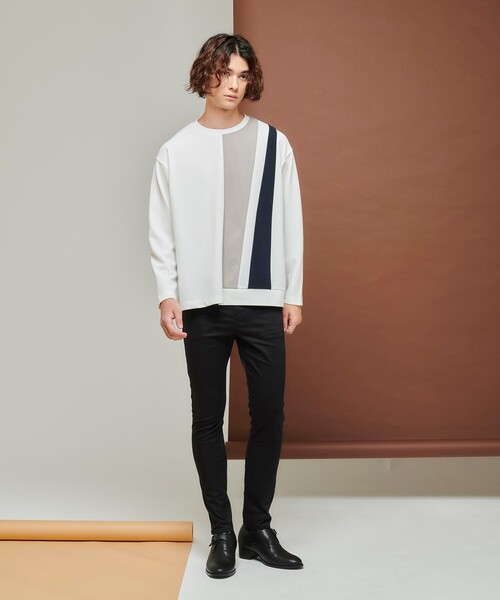 tk.TAKEO KIKUCHI（ティーケータケオキクチ）の「◆アムンゼンパッチワーク長袖カットソー（ユニセックスアイテム）（Tシャツ/カットソー・メンズ・ホワイト系5/ブラック系4/モスグリーン系4・01/02/03）」の18枚目の写真