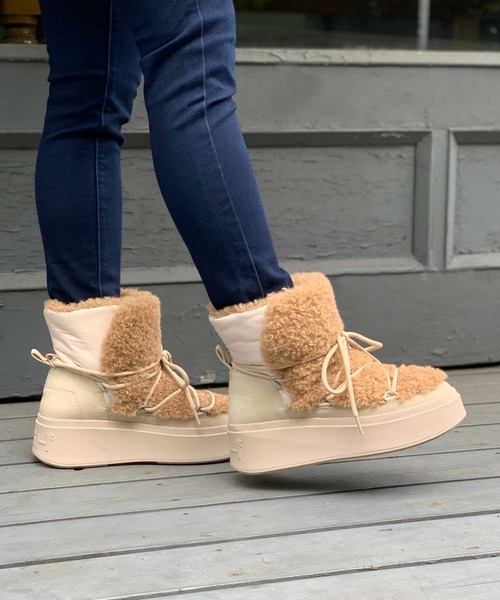 ASH（アッシュ）の「【MOBOO】厚底ファーブーツ（ブーツ・レディース・ベージュ・37/36/38）」の4枚目の写真