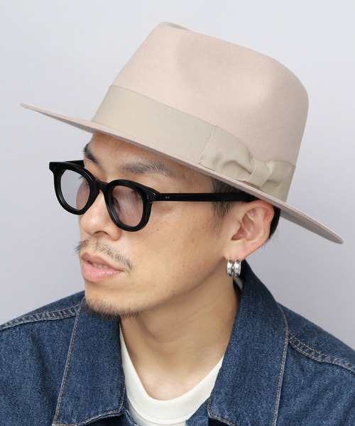 ReqHatter（レックハッター）の「フラット ロングブリム フェルト 中折れハット（つば広）（ハット・メンズ・ブラック/ベージュ/ブラウン/ベージュ系その他/ライトグレー・FREE）」の4枚目の写真