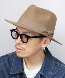 ReqHatter（レックハッター）の「フラット ロングブリム フェルト 中折れハット（つば広）（ハット）」