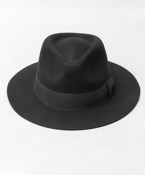 ReqHatter（レックハッター）の「フラット ロングブリム フェルト 中折れハット（つば広）（ハット・メンズ・ブラック/ベージュ/ブラウン/ベージュ系その他/ライトグレー・FREE）」の21枚目の写真