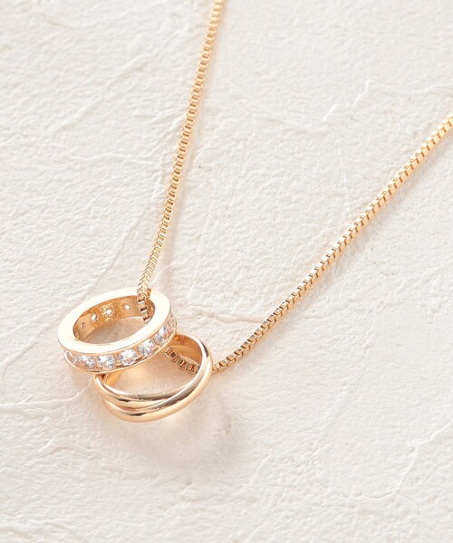 SHOO・LA・RUE(シューラルー)の「◆ミニリングスライダーネックレス(ネックレス・レディース・ゴールド/ブラック/シルバー・00)」の3枚目の写真