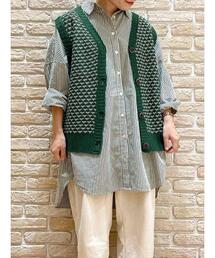 Samansa Mos2 | 柄編みニットベスト(ベスト)