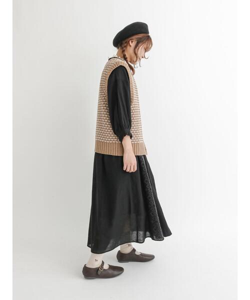 Samansa Mos2(サマンサ モスモス)の「柄編みニットベスト(ベスト・レディース・ブラック/ベージュ/レッド/グリーン・フリ-)」の13枚目の写真