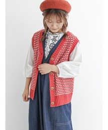 Samansa Mos2 | 柄編みニットベスト(ベスト)