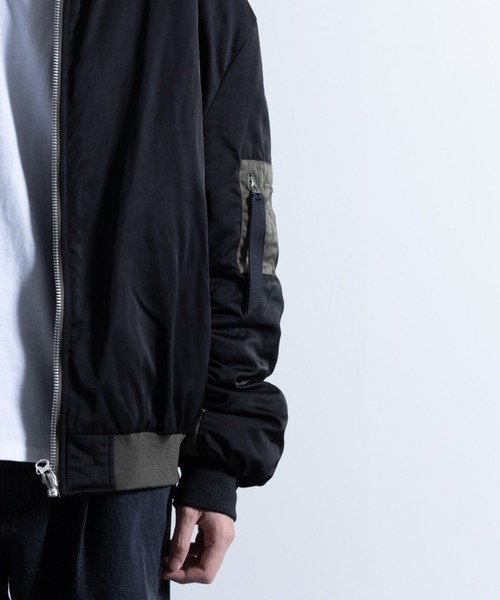 NYLAUS（ナイラス）の「パデット ルーズシルエット ビッグMA-1（MA-1・メンズ・カーキ/その他1/その他2/ブラック/ホワイト・L/M）」の9枚目の写真